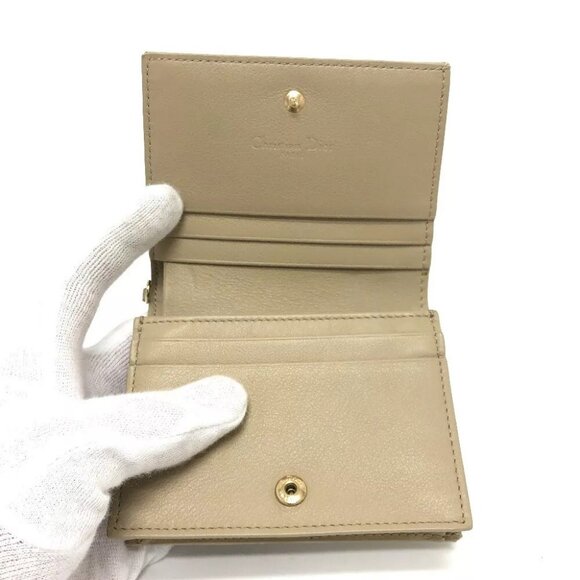 CHRISTIAN DIOR LADY DIOR Cannage Mini Wallet Compact Bifold Wallet Unused - Picture 9 of 11